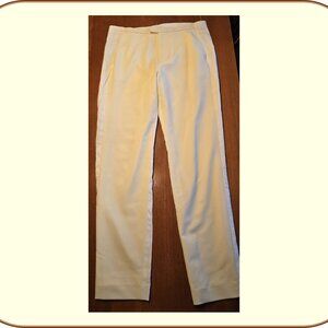J Brand Ivory Polyester/Linen Designer Pants